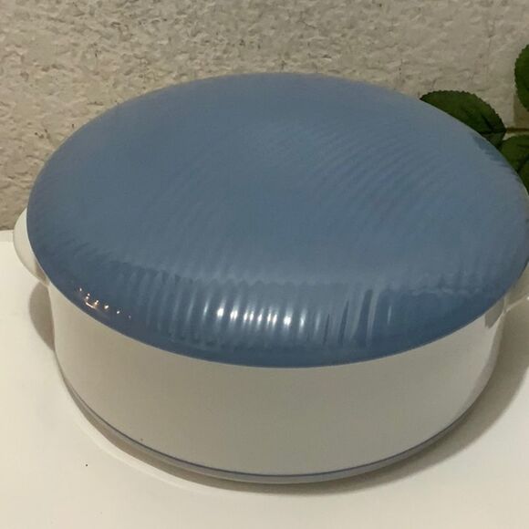 Dansk ~ Damask blue Covered 2 QT Casserole ~ Jack Lenor Larsen Made Japan G10 - Picture 2 of 5